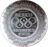 1968 Mexico Olympics Commemorative Silver & Copper Medallion Set