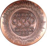 1968 Mexico Olympics Commemorative Silver & Copper Medallion Set