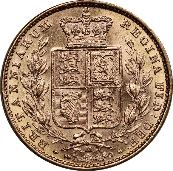 1885 Melbourne Mint Shield Gold Sovereign aUNC