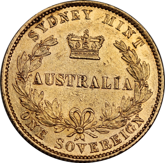 1868 Sydney Mint Type II Gold Sovereign EF