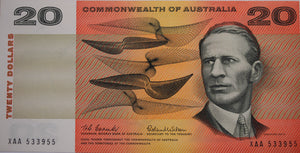$20 1966 Coombs/Wilson First Prefix Banknote UNC