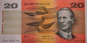 $20 1993 Fraser/Evans First Prefix Banknote UNC