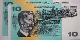 1991 $10 Fraser/Cole Banknote Consecutive Pair UNC