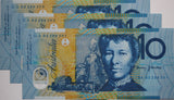 1993 $10 Blue Dobell Fraser/Evans Consecutive Trio UNC