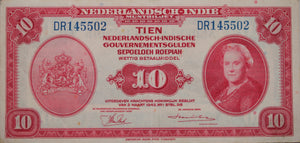 1943 Netherlands East Indies 10 Gulden - Banknote VF