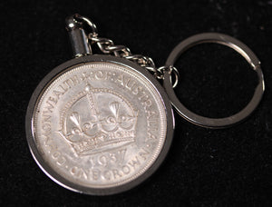 1937 Silver Australian Crown Coin in Keyring