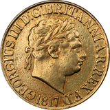 GB 1817 George III Gold Sovereign gFine