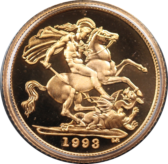 GB 1993 Gold Proof Half Sovereign Coin