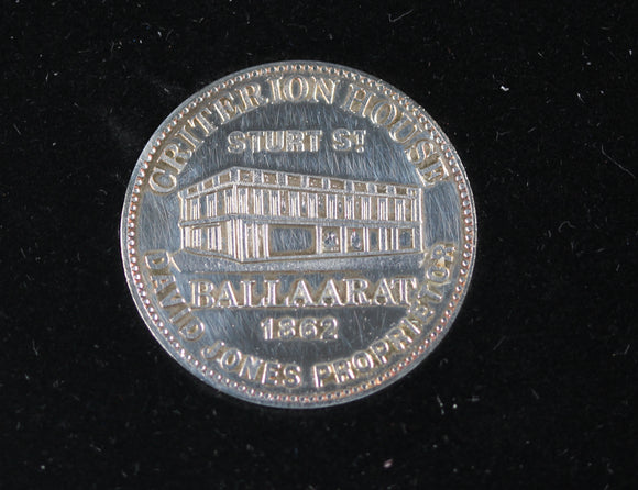 David Jones Criterion Drapery Penny Token Replica in Sterling Silver
