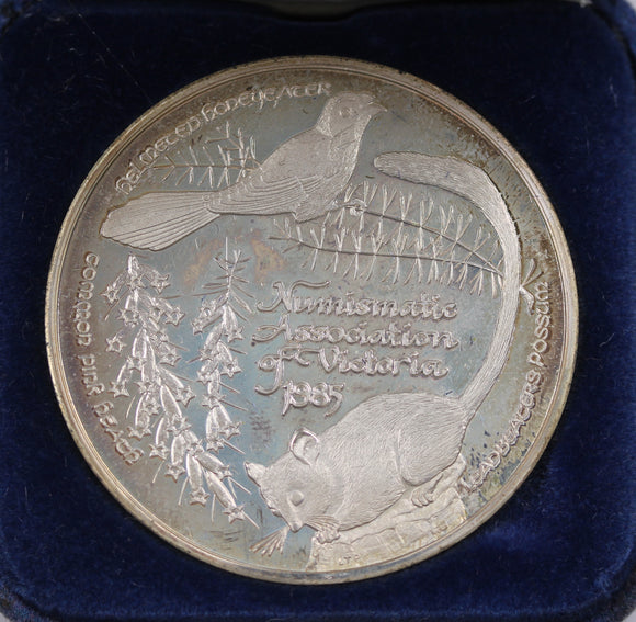 1985 Numismatic Association of Victoria Melbourne Sesquicentenary Medallion in Sterling Silver