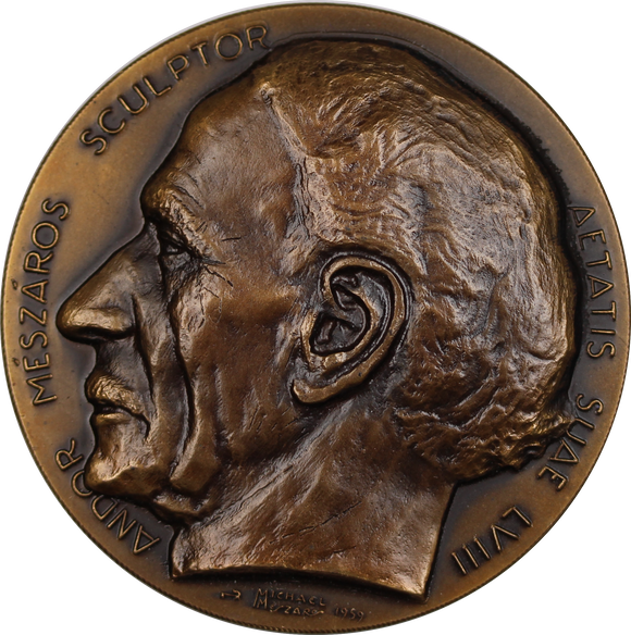 1959 Portrait of Andor Mészáros by Michael Meszaros Medal
