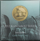 2012 $10 Kangaroo Rock Wallaby 1/10oz Gold Proof Coin