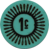 Keeling-Cocos Islands 1968 Plastic 1 Cent Token Uncirculated