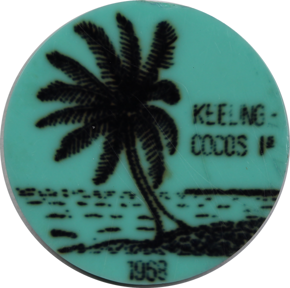 Keeling-Cocos Islands 1968 Plastic 1 Cent Token Uncirculated