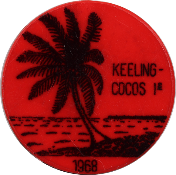 Keeling-Cocos Islands 1968 Plastic 1 Rupee Token Uncirculated