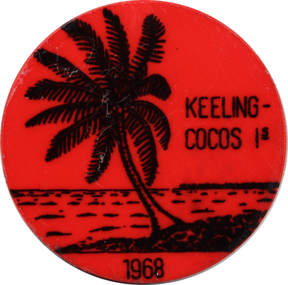 Keeling-Cocos Islands 1968 Plastic 5 Rupee Token Uncirculated