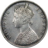 1889 India Silver Rupee EF