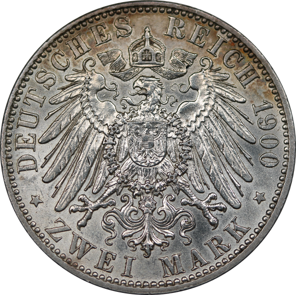 1900 German States, Prussia Wilhelm II 2 Mark aUNC