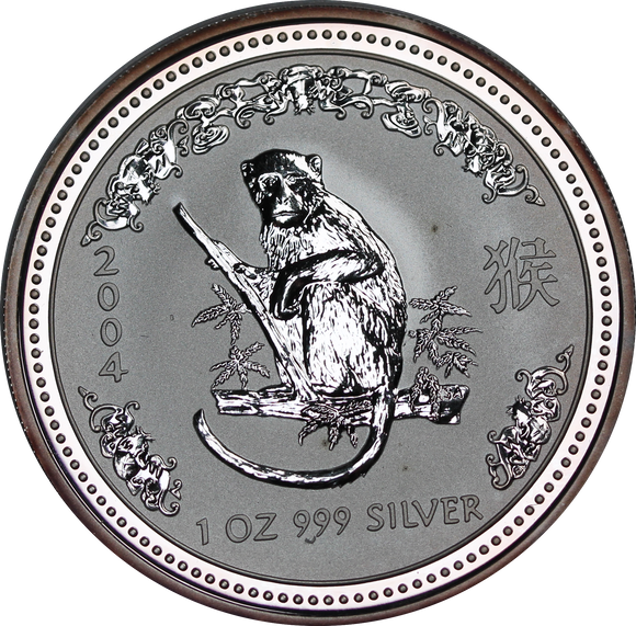 2004 Lunar Series I Year of the Monkey 1oz Silver Coin