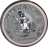 2004 Lunar Series I Year of the Monkey 1oz Silver Coin