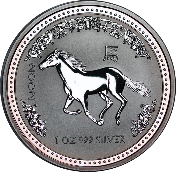 2002 Lunar Series I Year of the Horse 1oz Silver Coin