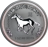 2002 Lunar Series I Year of the Horse 1oz Silver Coin
