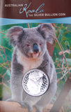 2007 $1 Australian Koala 1oz Silver Coin on Card