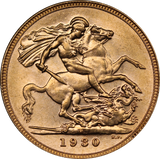 1930 Melbourne Mint Gold Sovereign UNC