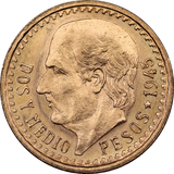 Mexico 1945 2.5 Pesos Gold Coin aUNC