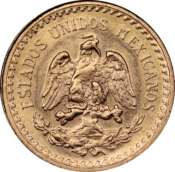 Mexico 1945 2.5 Pesos Gold Coin aUNC