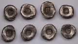 Late 19th Century China Yunnan Style Sycee Set of 8 Silver Ingots