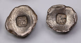 Late 19th Century China Yunnan Style Sycee Set of 8 Silver Ingots