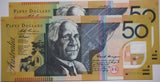 $50 1995 Fraser/Evans Banknotes Consecutive Pair UNC