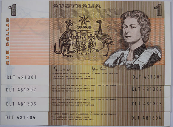 $1 1982 Johnston/Stone Consecutive Run of 4 UNC