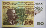 1979 $50 Knight/Stone Banknotes Consecutive Pair gEF/aUNC
