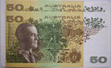 1993 $50 Fraser/Evans Banknotes Consecutive Pair aUNC