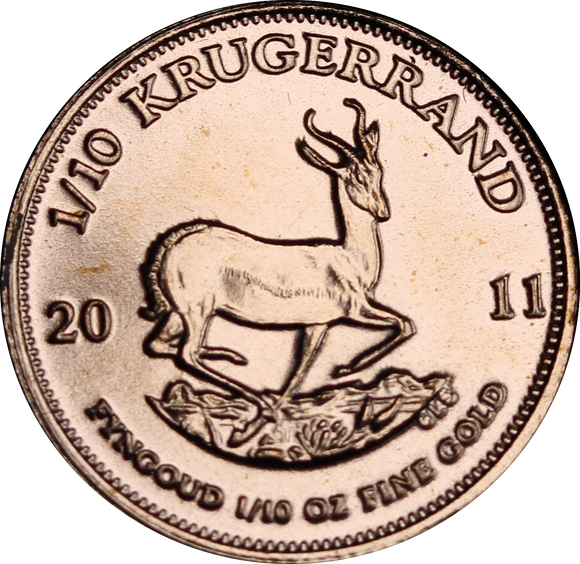 2011 South Africa Krugerrand 1/10oz Gold Coin
