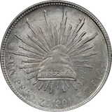 Mexico 1901 Silver Peso Coin EF