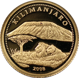 2008 10 Francs Mount Kilimanjaro 0.5g Gold Coin