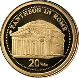 2009 20 Vatu Vanuatu Pantheon in Rome 0.5g Gold Coin