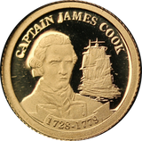 2009 Cook Islands $1 Captain James Cook 0.5g Gold Coin