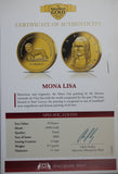 2006 10 Francs Congo Mona Lisa 0.5g Gold Coin