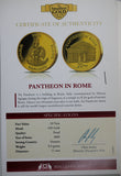 2009 20 Vatu Vanuatu Pantheon in Rome 0.5g Gold Coin