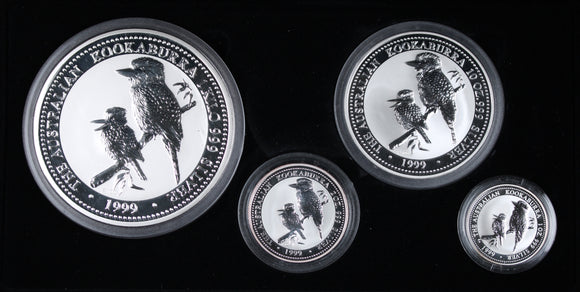 1999 Kookaburra Silver Large Coin Series (1kg, 10oz, 2oz, 1oz)