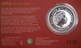2004 Lunar Series I Year of the Monkey 1oz Coloured Silver Coin ANDA Edition