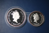 1998 Australian Kookaburra 1oz & 2oz Silver Proof Coin Set
