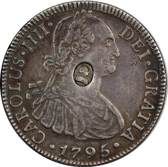1795 Charles IV 8 Reales George III Oval Counterstamped EF
