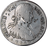 1809 Ferdinand VII Mexico Silver 8 Reales aFine (Chopmarks)