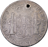 1806JP Potosi 8 Reales Pillar Dollar Holed Fine