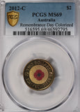 2012 C Mintmark $2 Red Poppy Coin MS69 (Top Pop)